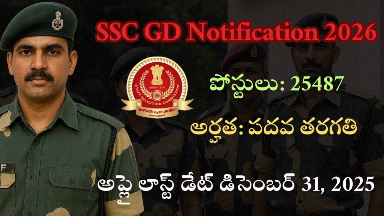 SSC GD Notification 2026 In Telugu